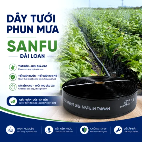 Dây tưới phun mưa Sanfu Đài Loan ống phi 27