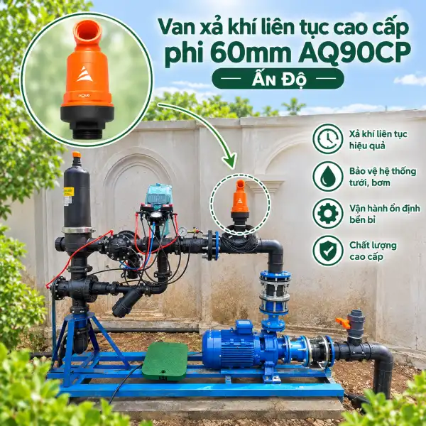 Bảng giá van tưới cây - Van xả khí xả áp tự động AQUA chống búa nước vỡ ống