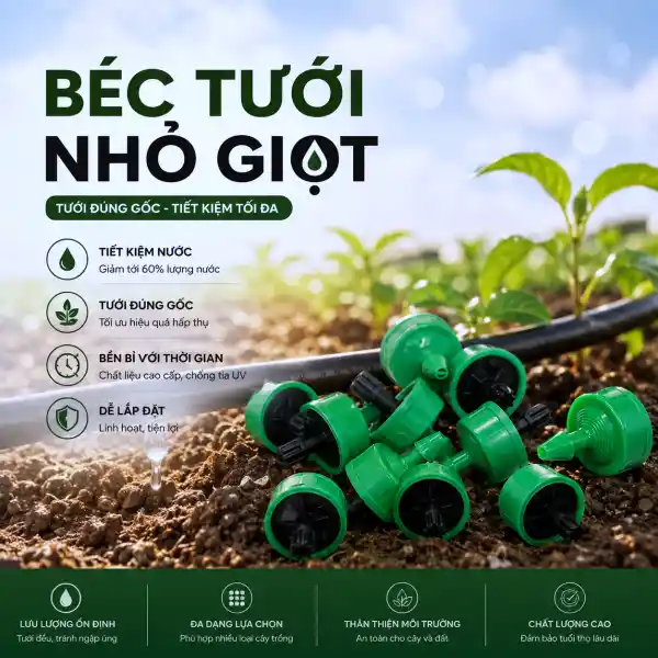 Bảng Giá Tưới Nhỏ Giọt Nông Nghiệp Mới Nhất 2026 - 2027 6 Béc tưới nhỏ giọt bù áp Percent - Bảng giá tưới nhỏ giọt