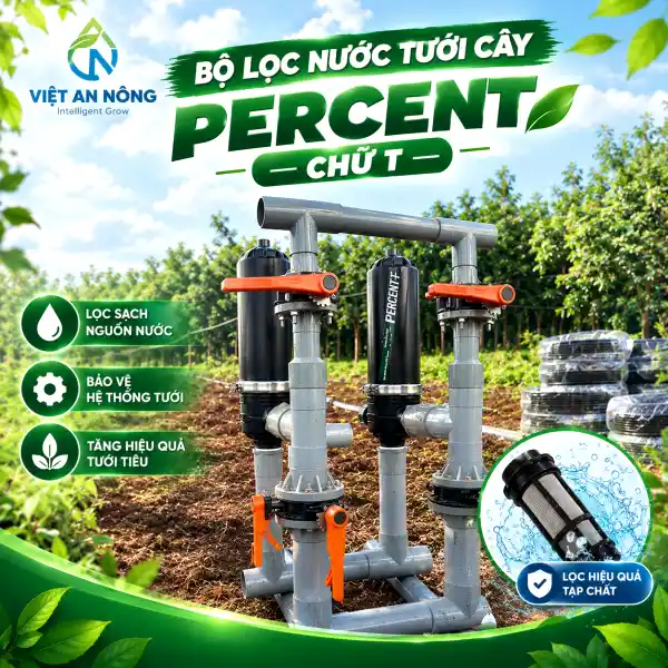Bảng Giá Bộ Lọc Tưới Nông Nghiệp Mới Nhất 2026 - 2027 7 Bộ lọc đĩa chữ T Percent chống nghẹt béc - Bảng giá bộ lọc tưới